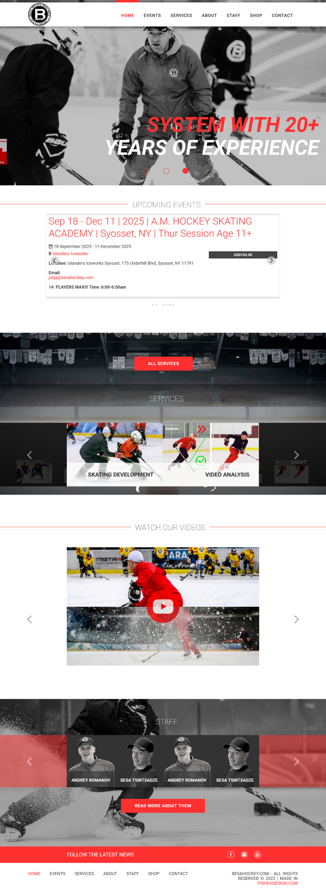 Besa Hockey website development
