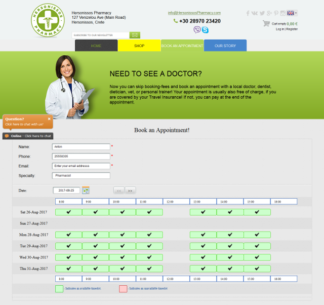 hersonissos pharmacy riga web design online booking app joomla