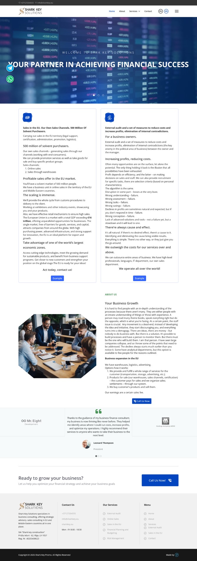 Sharkkey corporate website development